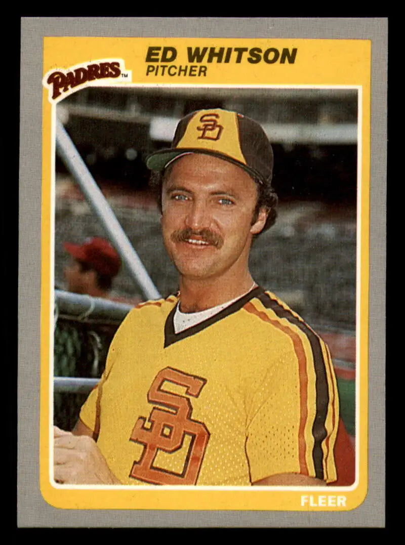 1985 Fleer #47 Ed Whitson EX Excellent San Diego Padres Baseball Card - Baseball Card Single