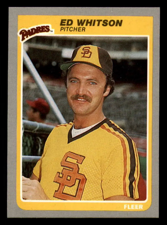 1985 Fleer #47 Ed Whitson EX Excellent San Diego Padres Baseball Card - Baseball Card Single
