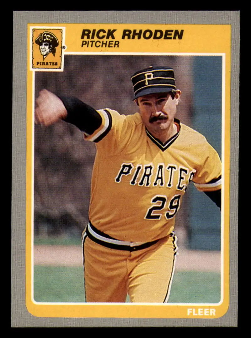 1985 Fleer #474 Rick Rhoden EX Excellent Pittsburgh Pirates Baseball Card - Baseball Card Single