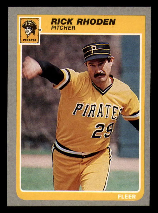 1985 Fleer #474 Rick Rhoden EX Excellent Pittsburgh Pirates Baseball Card - Baseball Card Single