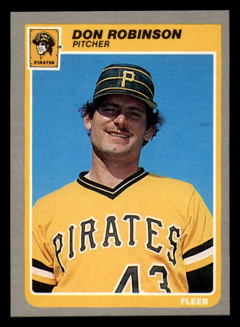 1985 Fleer #475 Don Robinson EX Excellent Pittsburgh Pirates Baseball Card - Baseball Card Single