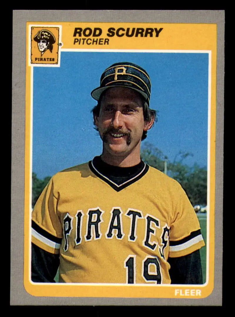 1985 Fleer #476 Rod Scurry EX Excellent Pittsburgh Pirates Baseball Card - Baseball Card Single