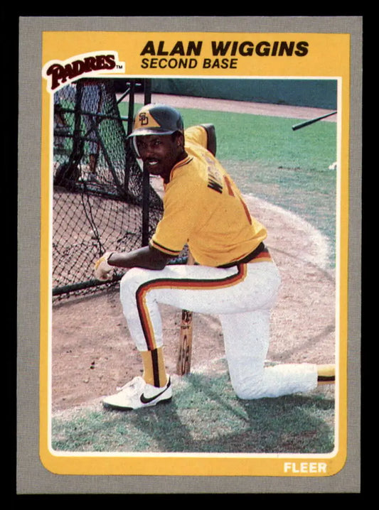 1985 Fleer #48 Alan Wiggins EX Excellent San Diego Padres Baseball Card - Baseball Card Single