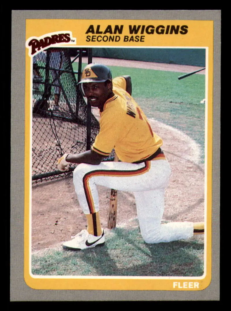 1985 Fleer #48 Alan Wiggins EX Excellent San Diego Padres Baseball Card - Baseball Card Single