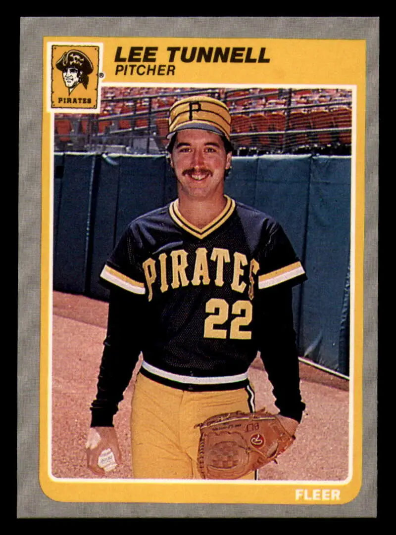1985 Fleer #480 Lee Tunnell EX Excellent Pittsburgh Pirates Baseball Card - Baseball Card Single