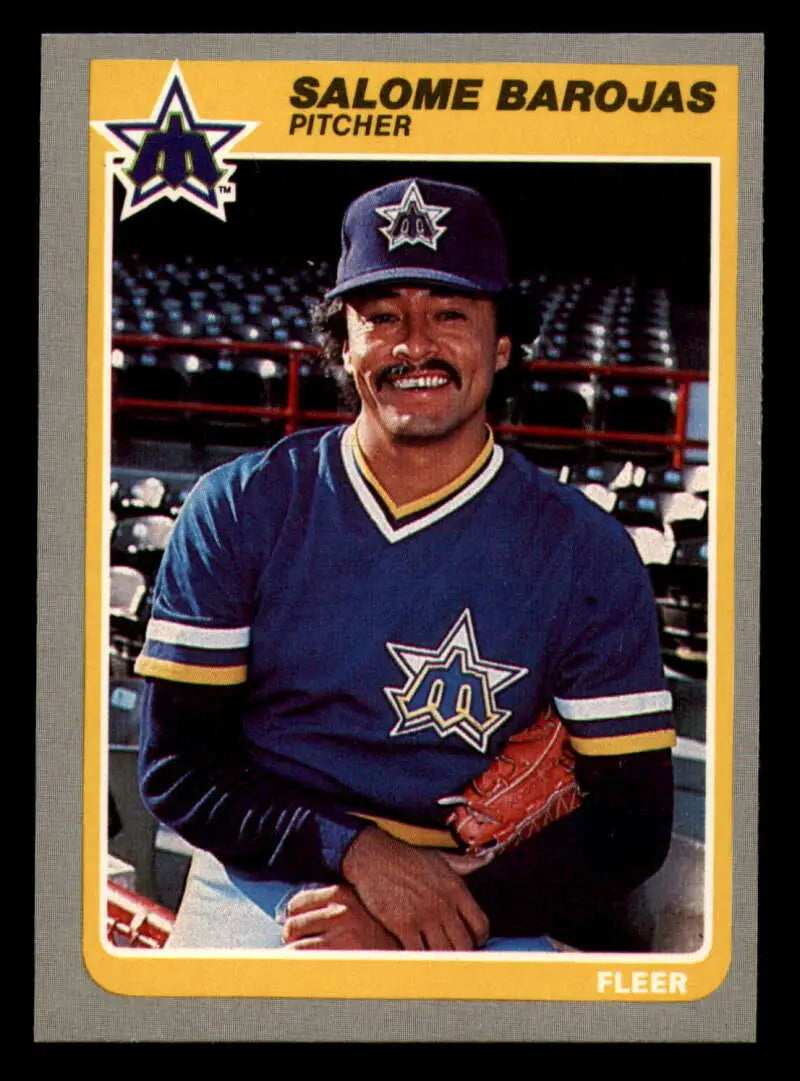 1985 Fleer #482 Salome Barojas EX Excellent Seattle Mariners Baseball Card - Baseball Card Single