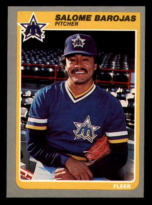 1985 Fleer #482 Salome Barojas EX Excellent Seattle Mariners Baseball Card - Baseball Card Single