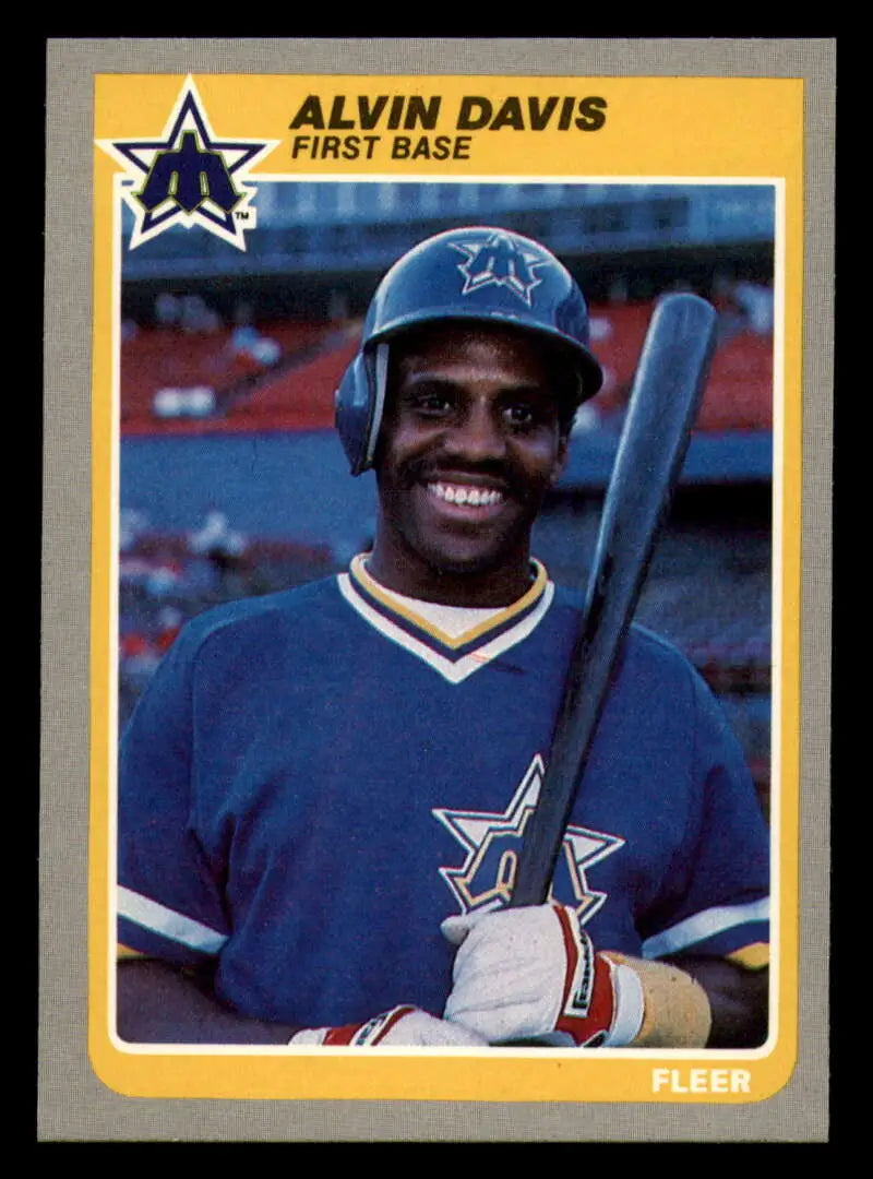 1985 Fleer #488 Alvin Davis EX Excellent RC Rookie Seattle Mariners Baseball Card - Baseball Card Single