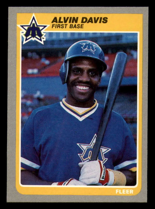 1985 Fleer #488 Alvin Davis EX Excellent RC Rookie Seattle Mariners Baseball Card - Baseball Card Single