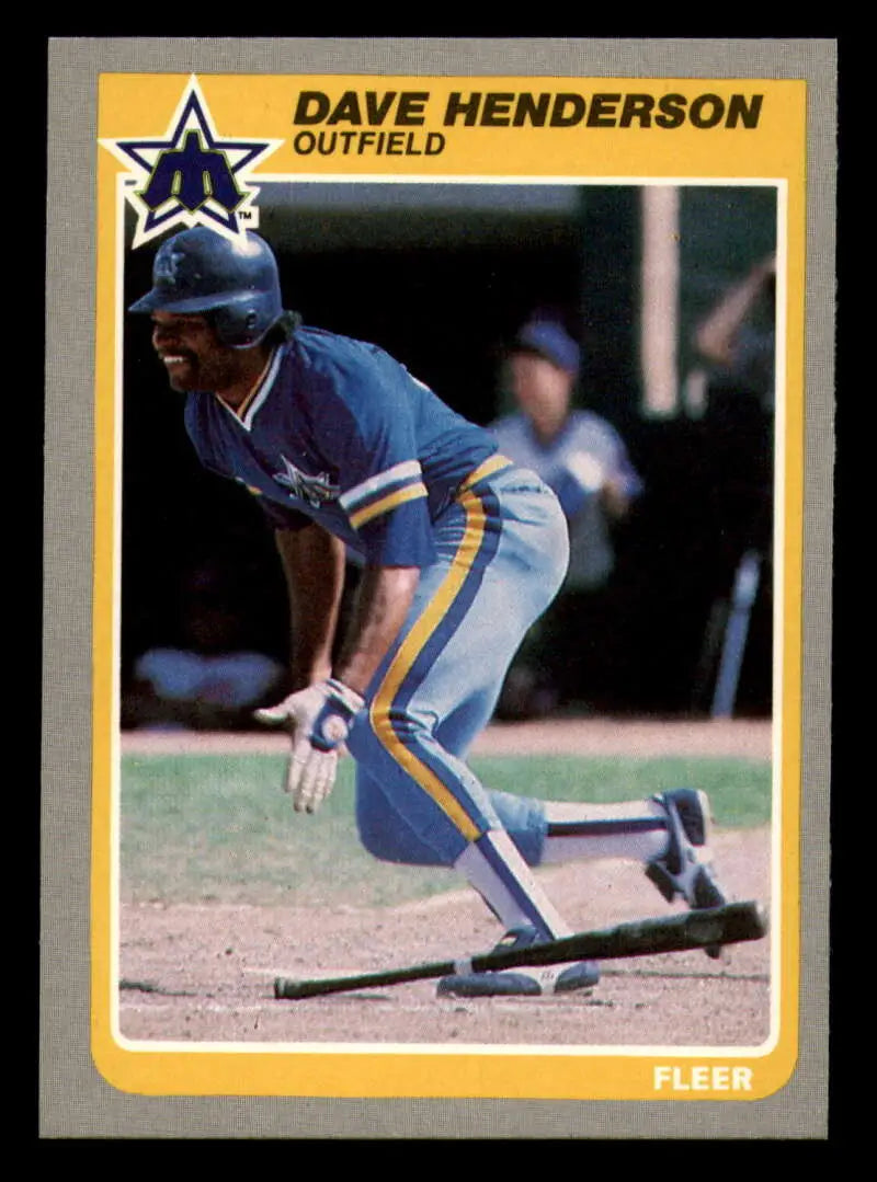 1985 Fleer #489 Dave Henderson EX Excellent Seattle Mariners Baseball Card - Baseball Card Single