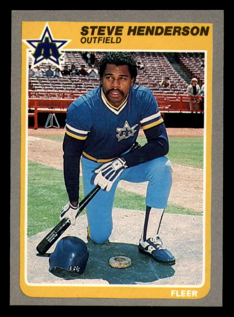 1985 Fleer #490 Steve Henderson EX Excellent Seattle Mariners Baseball Card - Baseball Card Single