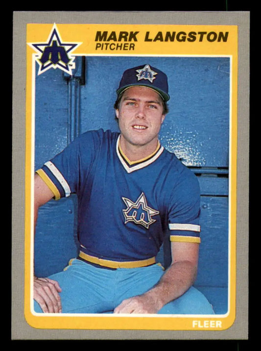 1985 Fleer #492 Mark Langston EX Excellent RC Rookie Seattle Mariners Baseball Card - Baseball Card Single