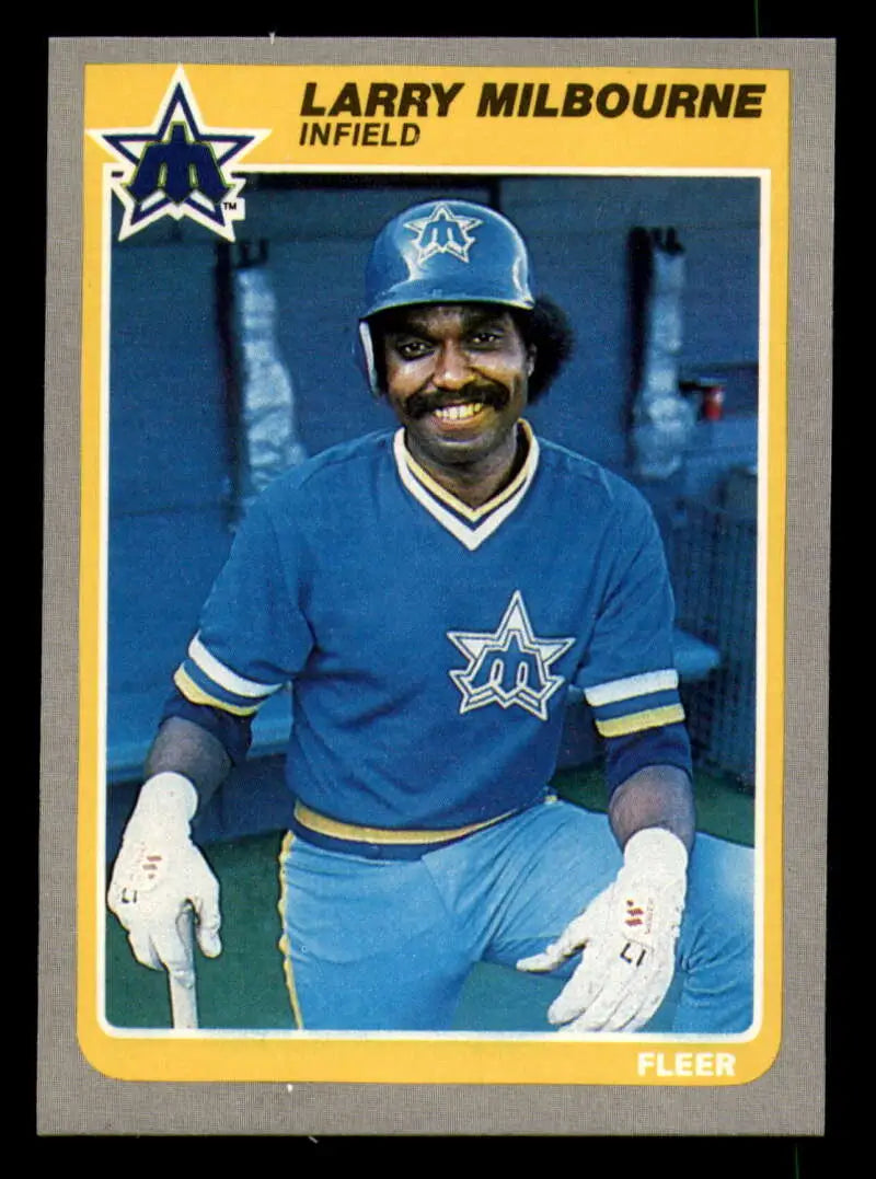 1985 Fleer #493 Larry Milbourne EX Excellent Seattle Mariners Baseball Card - Baseball Card Single