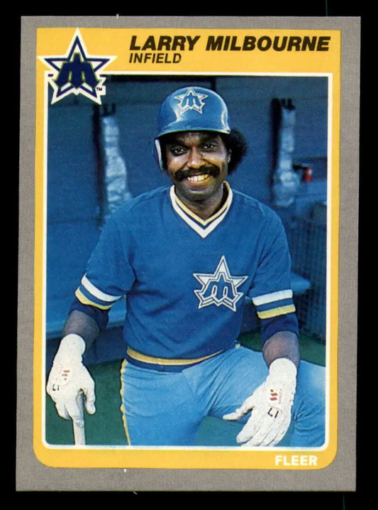 1985 Fleer #493 Larry Milbourne EX Excellent Seattle Mariners Baseball Card - Baseball Card Single