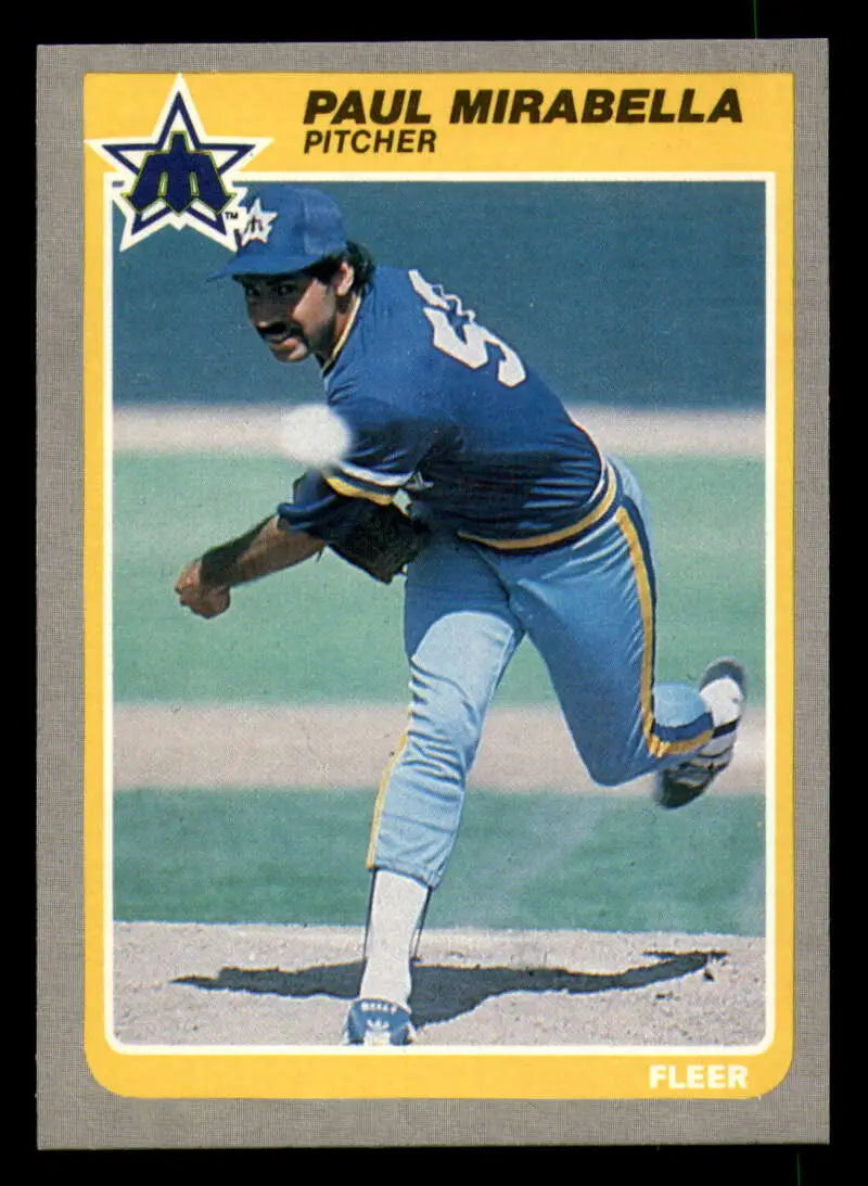 1985 Fleer #494 Paul Mirabella EX Excellent Seattle Mariners Baseball Card - Baseball Card Single