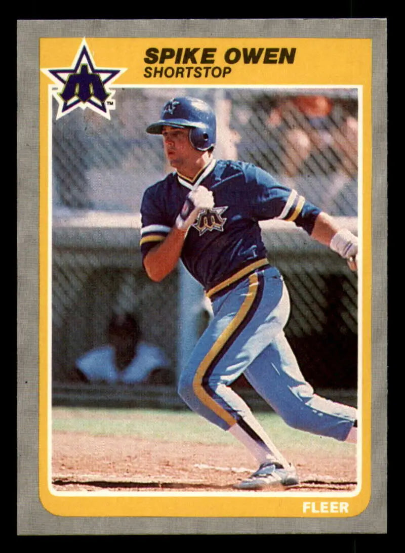 1985 Fleer #497 Spike Owen EX Excellent Seattle Mariners Baseball Card - Baseball Card Single