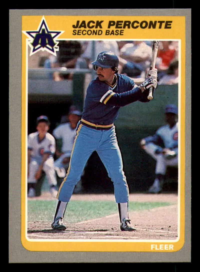1985 Fleer #498 Jack Perconte EX Excellent Seattle Mariners Baseball Card - Baseball Card Single