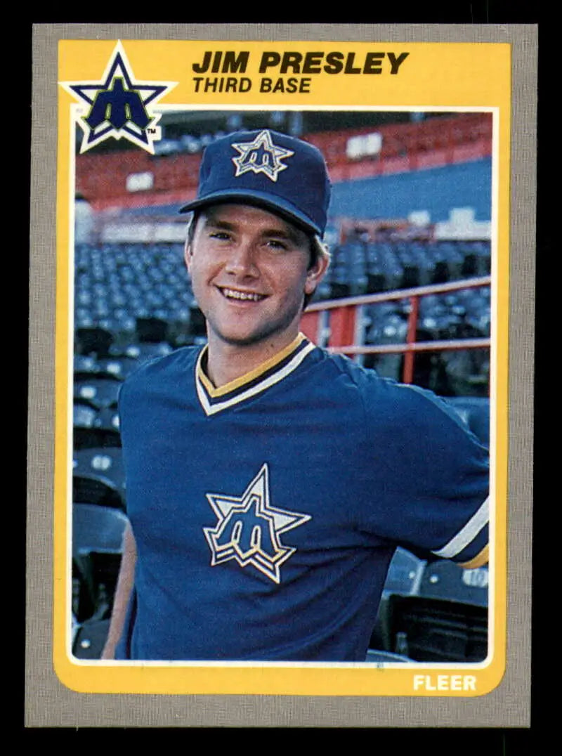 1985 Fleer #500 Jim Presley EX Excellent Seattle Mariners Baseball Card - Baseball Card Single
