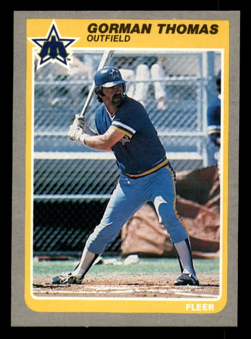 1985 Fleer #503 Gorman Thomas EX Excellent Seattle Mariners Baseball Card - Baseball Card Single