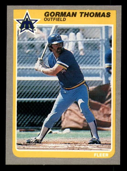 1985 Fleer #503 Gorman Thomas EX Excellent Seattle Mariners Baseball Card - Baseball Card Single