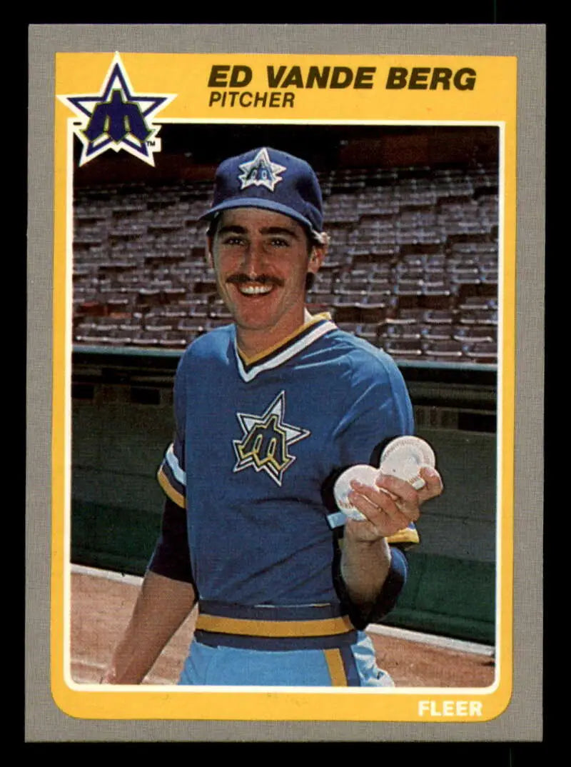 1985 Fleer #504 Ed Vande Berg EX Excellent Seattle Mariners Baseball Card - Baseball Card Single