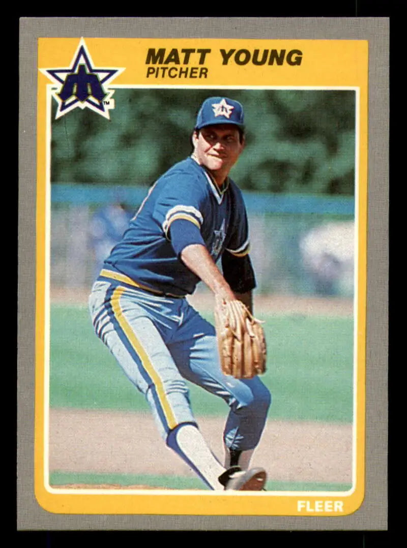 1985 Fleer #505 Matt Young EX Excellent Seattle Mariners Baseball Card - Baseball Card Single
