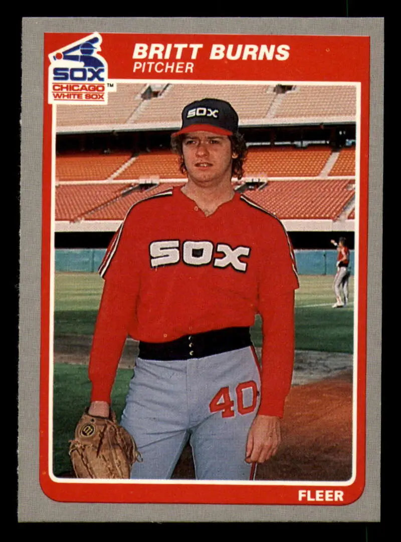 1985 Fleer #509 Britt Burns EX Excellent Chicago White Sox Baseball Card - Baseball Card Single