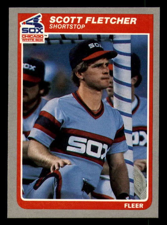 1985 Fleer #514 Scott Fletcher EX Excellent Chicago White Sox Baseball Card - Baseball Card Single