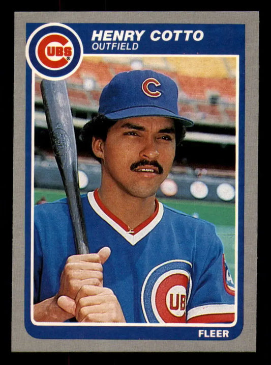 1985 Fleer #53 Henry Cotto EX Excellent RC Rookie Chicago Cubs Baseball Card - Baseball Card Single