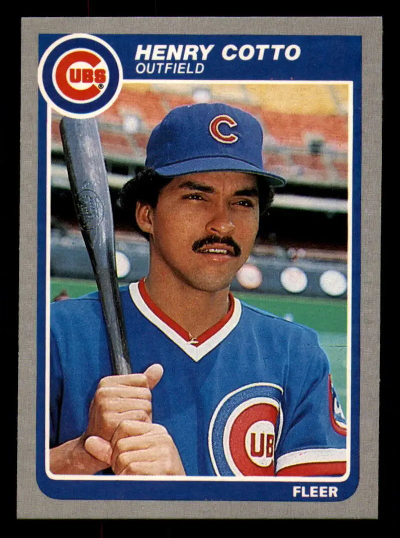 1985 Fleer #53 Henry Cotto EX Excellent RC Rookie Chicago Cubs Baseball Card - Baseball Card Single