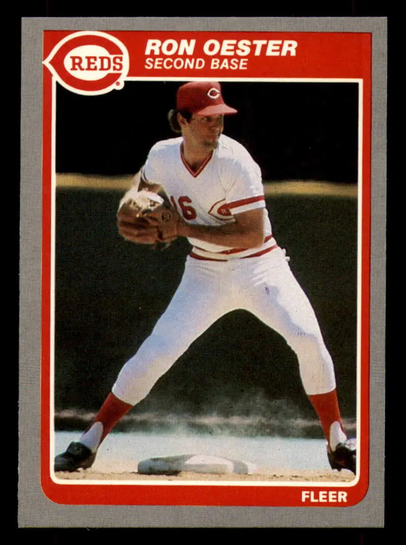 1985 Fleer #542 Ron Oester EX Excellent Cincinnati Reds Baseball Card - Baseball Card Single
