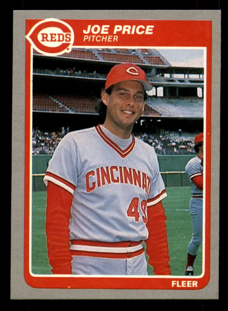 1985 Fleer #548 Joe Price EX Excellent Cincinnati Reds Baseball Card - Baseball Card Single