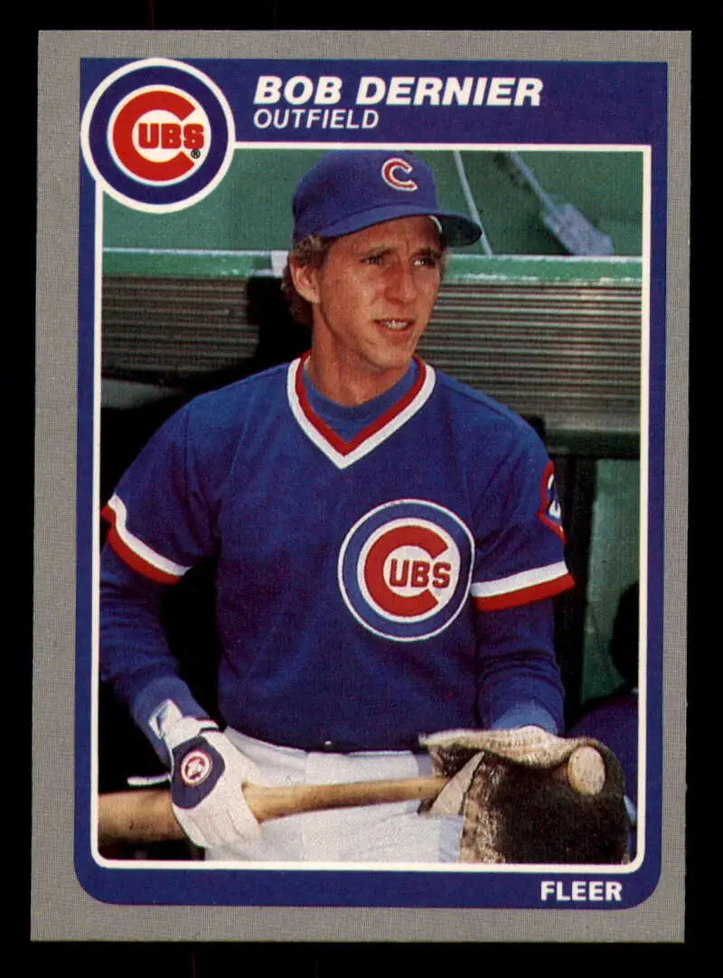 1985 Fleer #55 Bob Dernier EX Excellent Chicago Cubs Baseball Card - Baseball Card Single