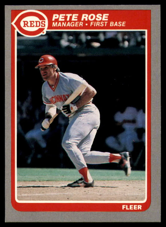 1985 Fleer #550 Pete Rose EX Excellent Cincinnati Reds Baseball Card - Baseball Card Single