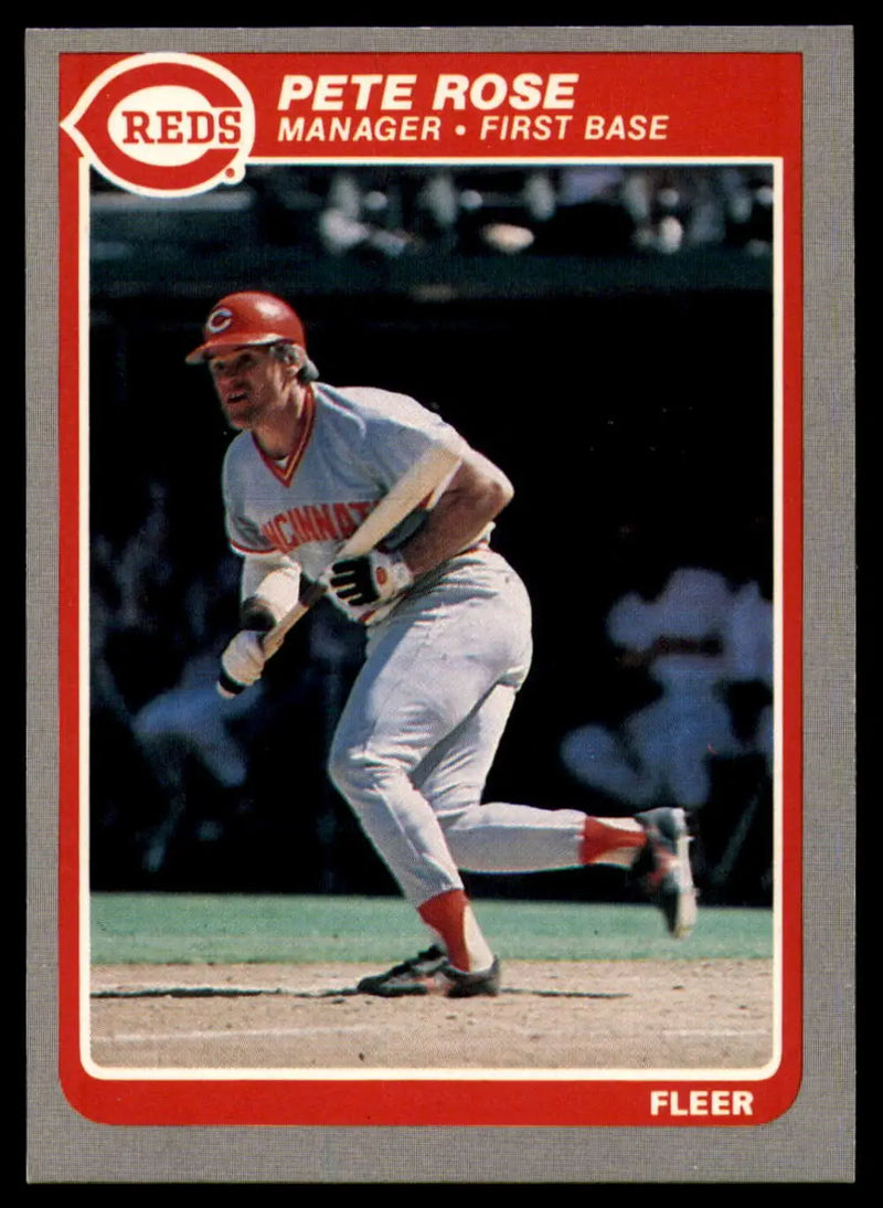 1985 Fleer #550 Pete Rose EX Excellent Cincinnati Reds Baseball Card - Baseball Card Single