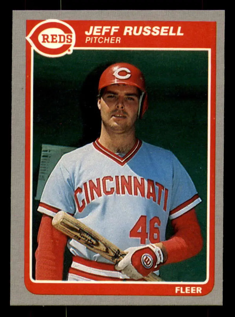 1985 Fleer #551 Jeff Russell EX Excellent Cincinnati Reds Baseball Card - Baseball Card Single