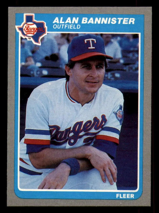 1985 Fleer #555 Alan Bannister EX Excellent Texas Rangers Baseball Card - Baseball Card Single