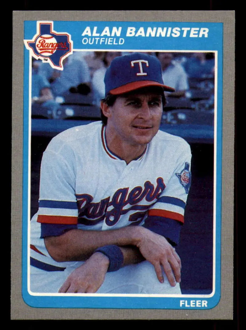 1985 Fleer #555 Alan Bannister EX Excellent Texas Rangers Baseball Card - Baseball Card Single