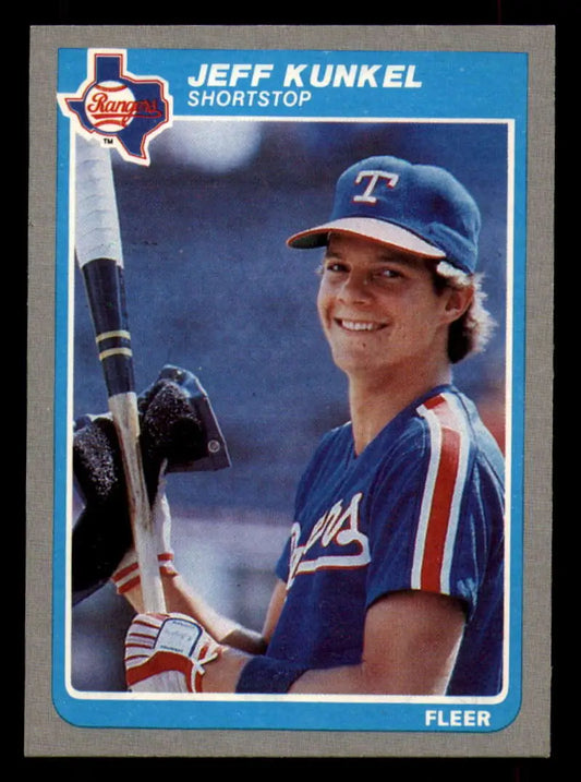 1985 Fleer #561 Jeff Kunkel EX Excellent RC Rookie Texas Rangers Baseball Card - Baseball Card Single