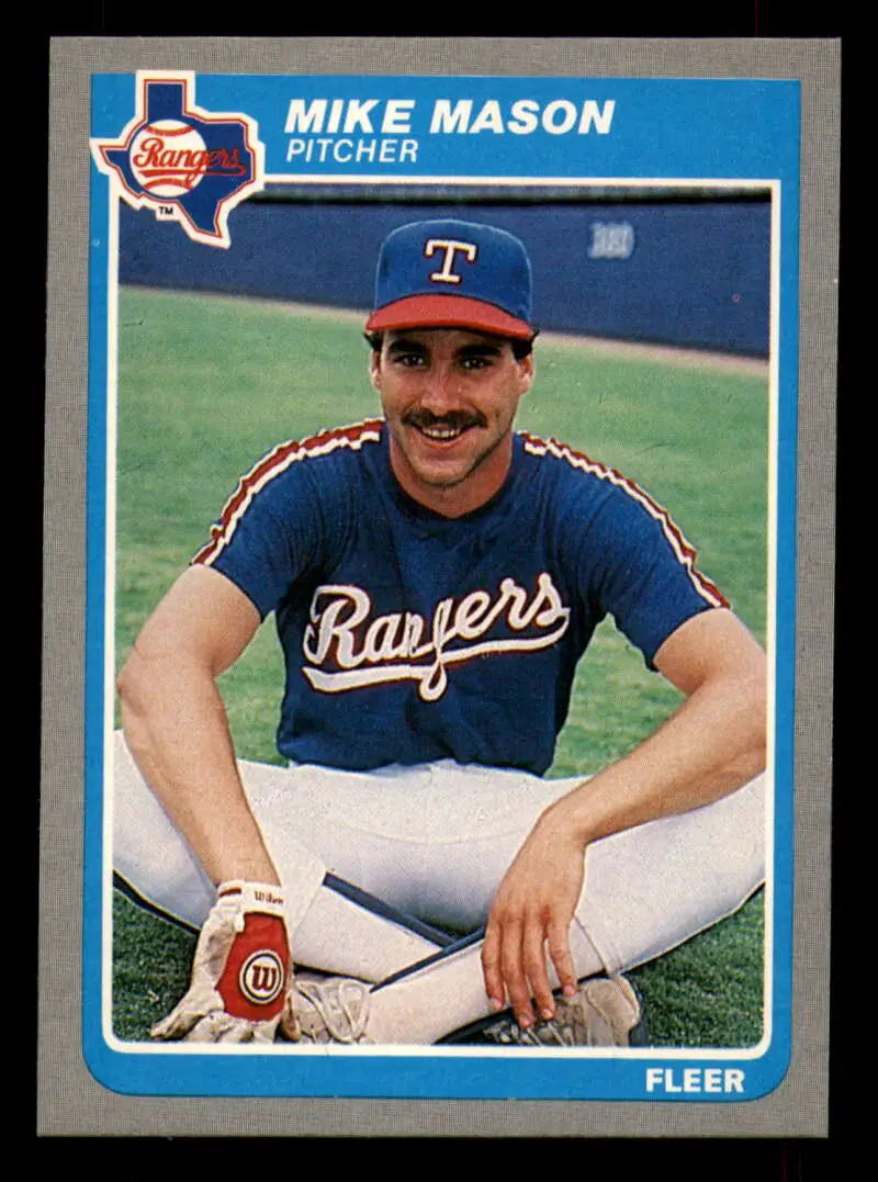 1985 Fleer #562 Mike Mason EX Excellent RC Rookie Texas Rangers Baseball Card - Baseball Card Single