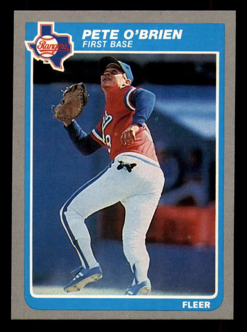 1985 Fleer #563 Pete O’Brien EX Excellent Texas Rangers Baseball Card - Baseball Card Single