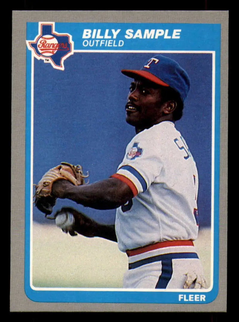 1985 Fleer #566 Billy Sample EX Excellent Texas Rangers Baseball Card - Baseball Card Single