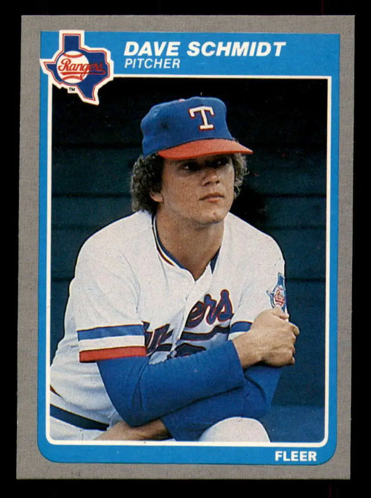 1985 Fleer #567 Dave Schmidt EX Excellent Texas Rangers Baseball Card - Baseball Card Single