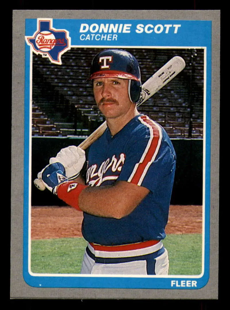 1985 Fleer #568 Donnie Scott EX Excellent Texas Rangers Baseball Card - Baseball Card Single