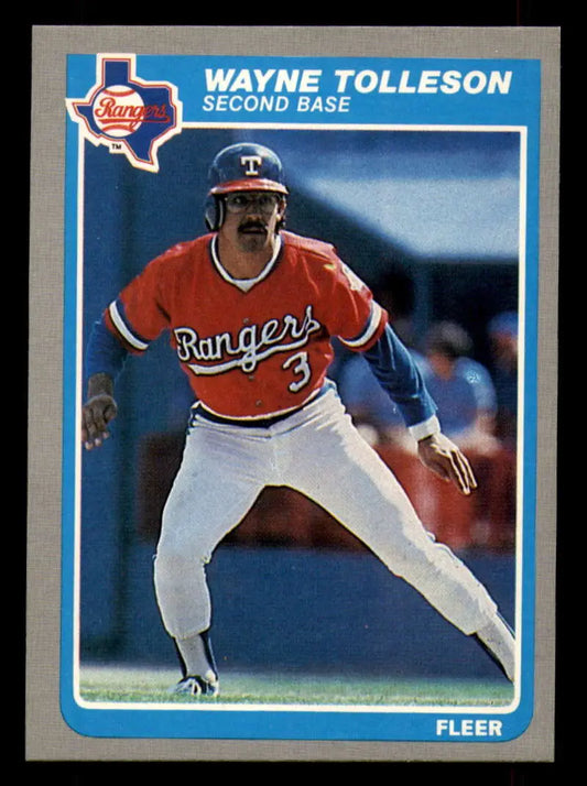 1985 Fleer #571 Wayne Tolleson EX Excellent Texas Rangers Baseball Card - Baseball Card Single