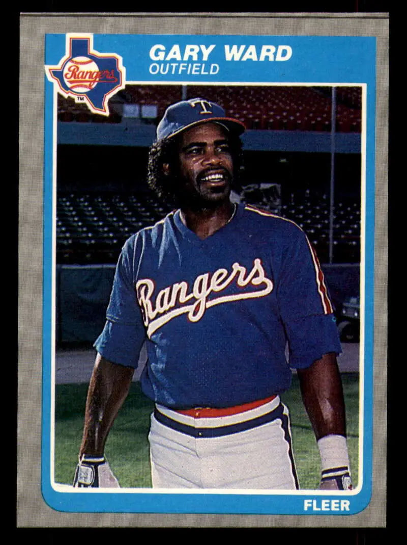 1985 Fleer #572 Gary Ward EX Excellent Texas Rangers Baseball Card - Baseball Card Single