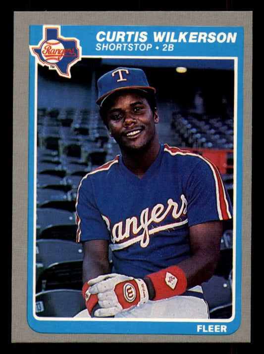 1985 Fleer #573 Curtis Wilkerson EX Excellent Texas Rangers Baseball Card - Baseball Card Single