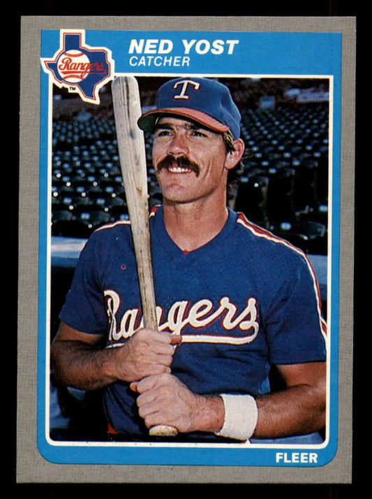 1985 Fleer #575 Ned Yost EX Excellent Texas Rangers Baseball Card - Baseball Card Single