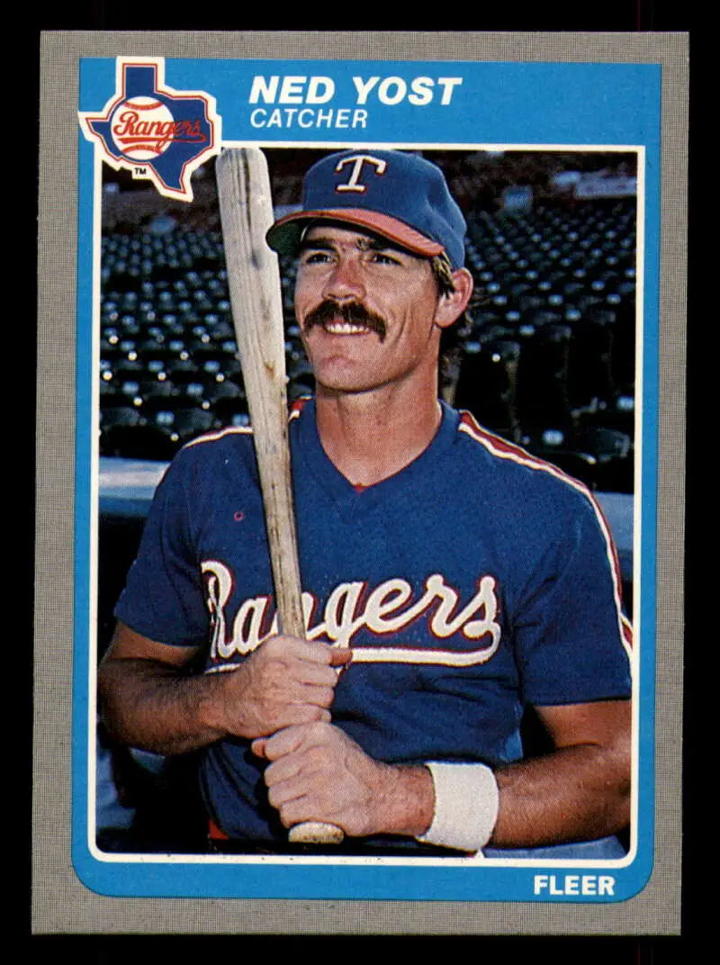 1985 Fleer #575 Ned Yost EX Excellent Texas Rangers Baseball Card - Baseball Card Single