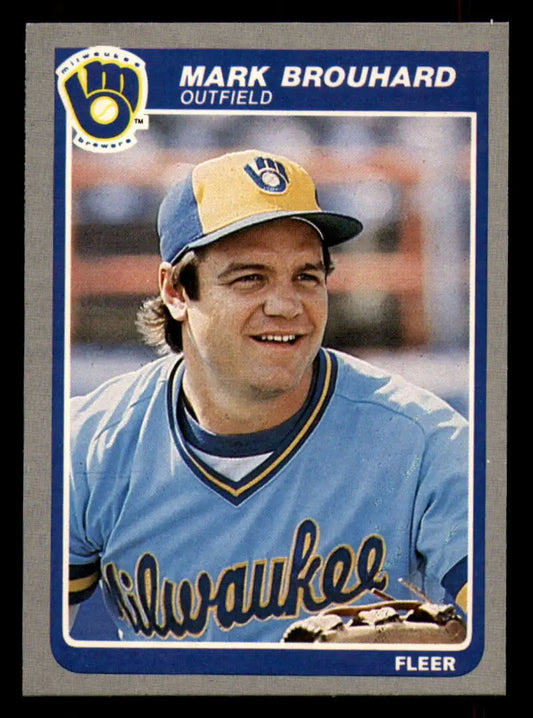 1985 Fleer #576 Mark Brouhard EX Excellent Milwaukee Brewers Baseball Card - Baseball Card Single